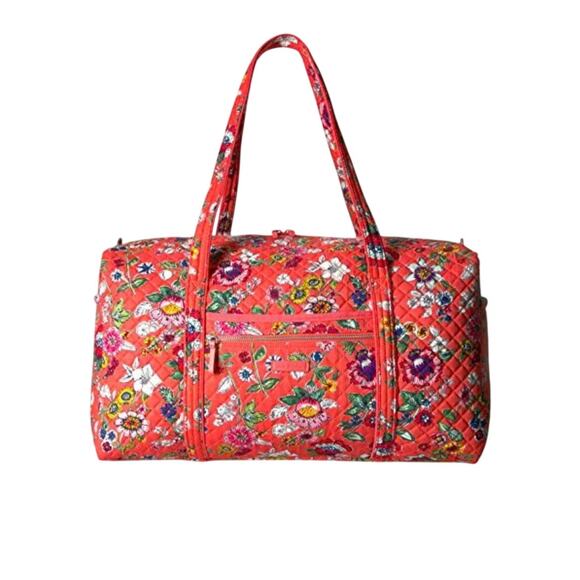 Vera Bradley Handbags - Vera Bradley Iconic Large Duffle Floral Coral Pattern